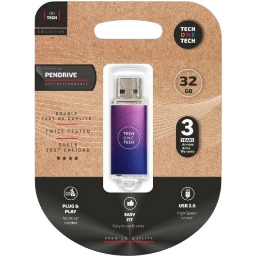 Pendrive Tech One Tech Be Fade 32GB USB 2.0 púrpura degradado compacto