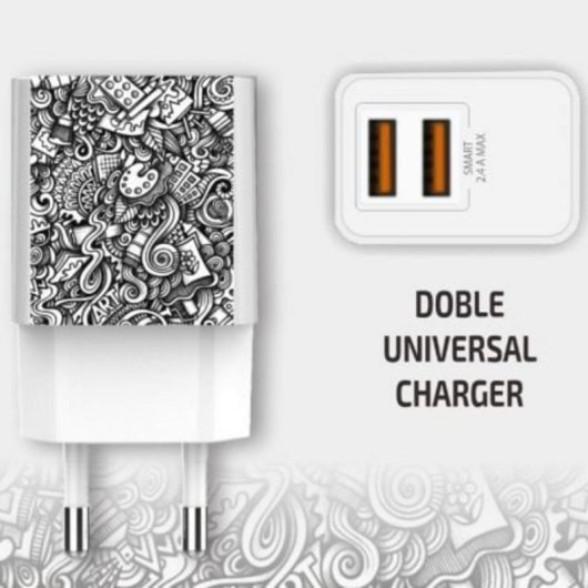Carregador de Parede Tech One Tech Art-Deco TEC2510 2xUSB 12W Branco
