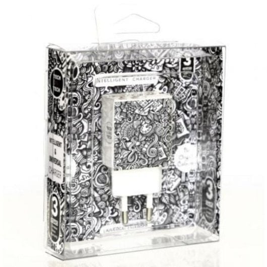 Carregador de Parede Tech One Tech Art-Deco TEC2510 2xUSB 12W Branco