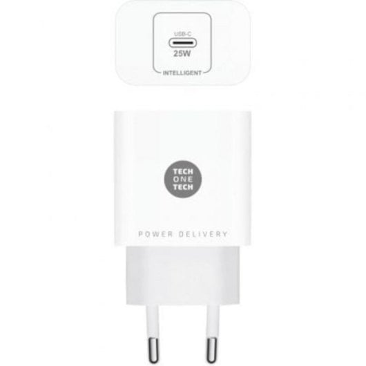 Carregador Tech One Tech TEC2264 USB Tipo-C 25W Branco Carregador Tech One Tech TEC2264 USB Tipo-C 25W Branco