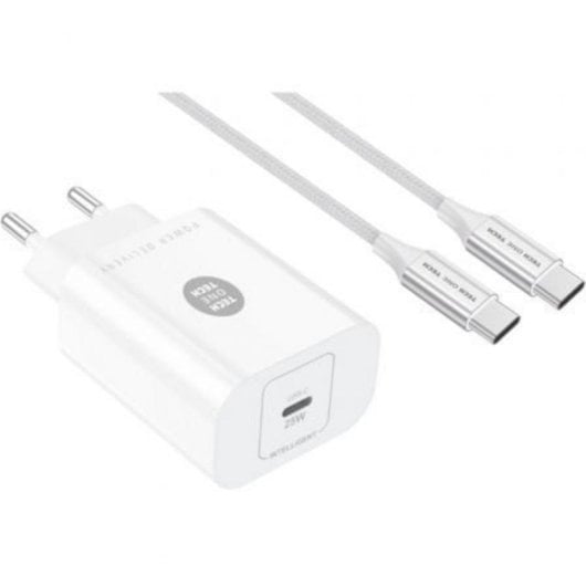 Cargador de Pared Tech One Tech TEC2266 25W USB-C Power Delivery + Cable Reforzado