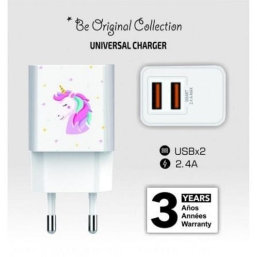Cargador de Pared Tech One Tech TEC2501 2xUSB 2,4A 12W PC/ABS Blanco