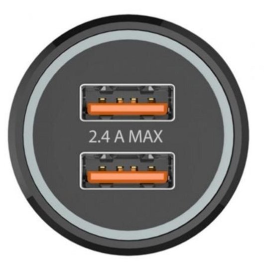 Cargador de Coche Tech One Tech TEC2802 2 Puertos USB 12W PC/ABS Smart IC Universal