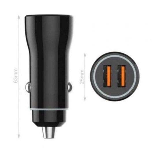 Tech One Tech TEC2802 Auto-Ladegerät 2x USB 12W PC/ABS Smart IC Universal