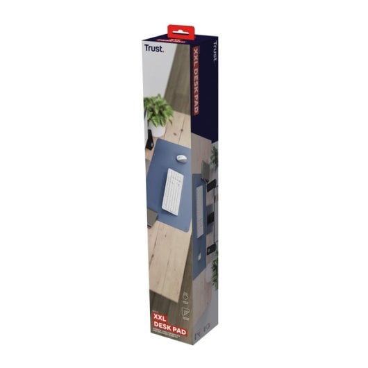 Alfombrilla Bureau Trust Benya XXL Antidérapante PVC Vegan 900x430mm Bleu