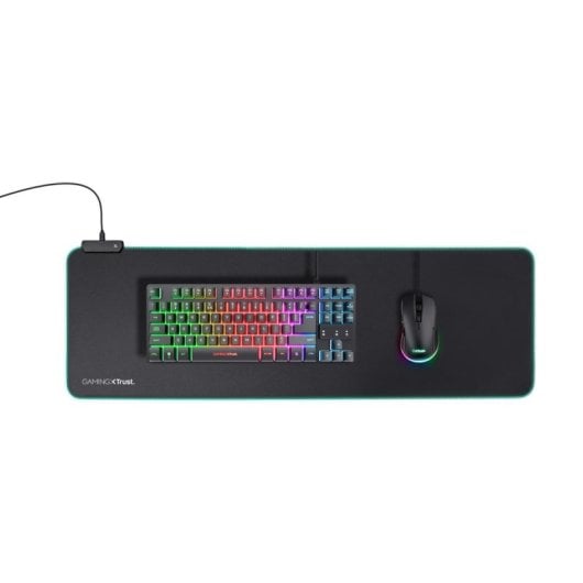 Alfombrilla Trust GXT 764 Glide-Flex XXL Iluminación RGB Antideslizante 930x300mm