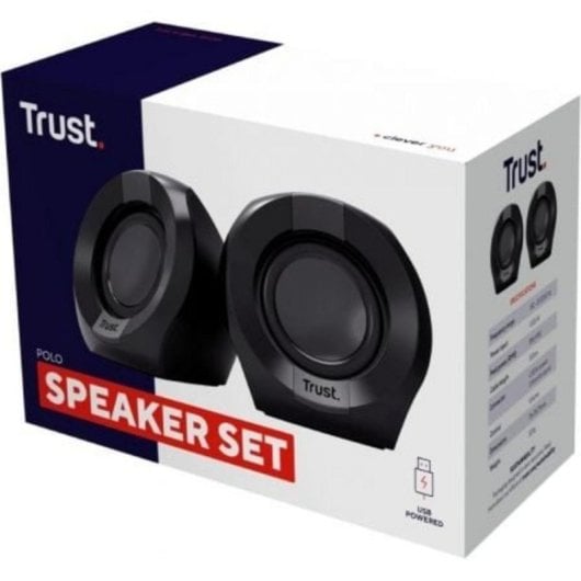Altavoces Trust 2.0 USB 8W compactos con entrada 3,5mm y control de volumen integrado
