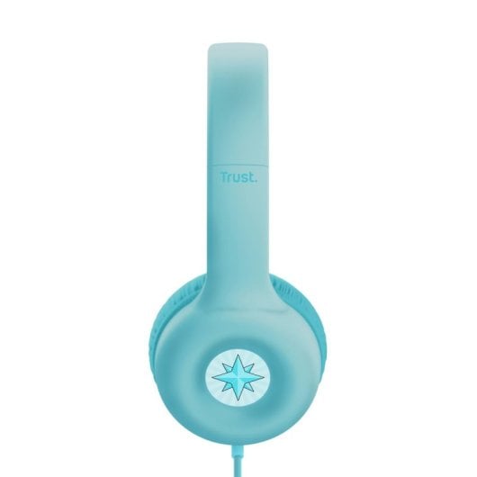Auriculares Trust con cable para niños, micrófono, plegables, limitador de volumen, azul