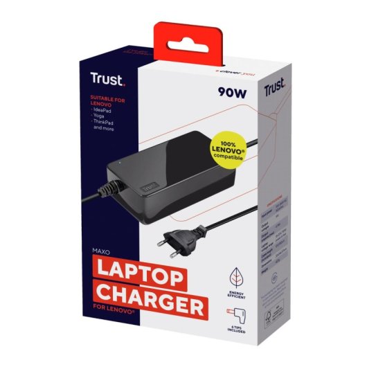 Notebook-Ladegerät Trust MAXO 90W 6 Anschlüsse Kompakt Intelligent Lenovo