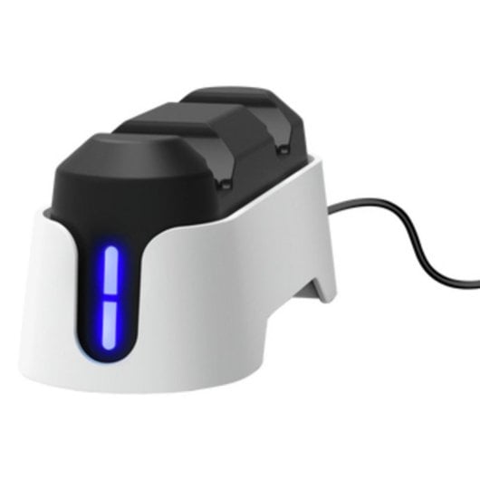 Base de carga Trust GXT 228 Dual para mandos PS5 doble carga USB-C ABS blanca y negra