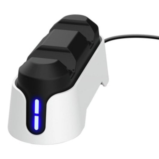 Base de carga Trust GXT 228 Dual para mandos PS5 doble carga USB-C ABS blanca y negra