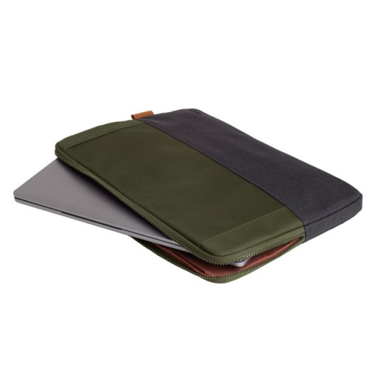 Funda portátil Trust Lisboa hasta 16" tejido reciclado acolchado impermeable verde elegante
