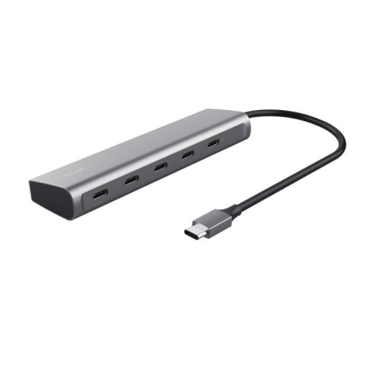 Hub Trust 5 puertos USB-C 5Gbps modelo Halyx con Power Delivery 100W y protección avanzada