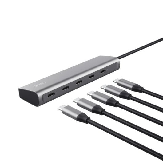 Hub Trust 5 puertos USB-C 5Gbps modelo Halyx con Power Delivery 100W y protección avanzada