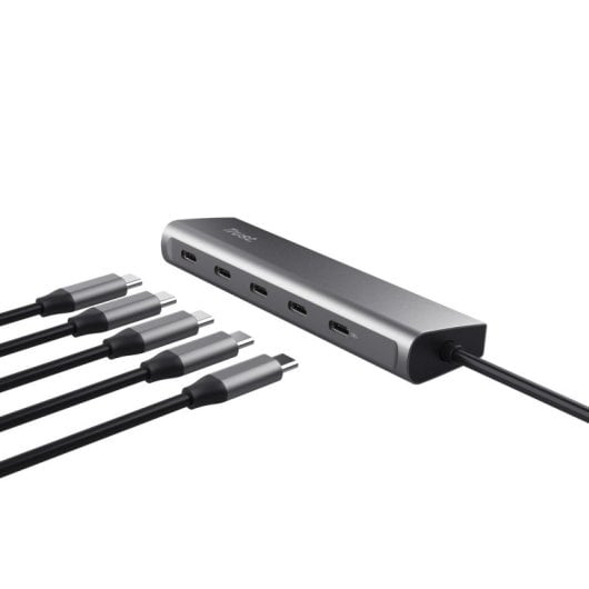 Hub Trust 5 puertos USB-C 5Gbps modelo Halyx con Power Delivery 100W y protección avanzada