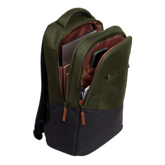 Mochila Trust Lisboa 16" 23L Verde Hecha con 12 Botellas Recicladas y Tres Compartimentos
