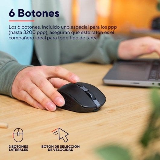 Mouse Trust Ozaa Compact Wireless Bluetooth RF 3200 DPI Nero Silenzioso