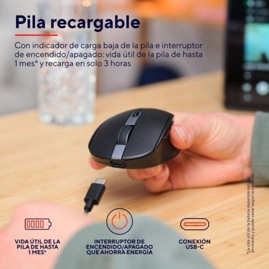 Mouse Trust Ozaa Compact Wireless Bluetooth RF 3200 DPI Nero Silenzioso