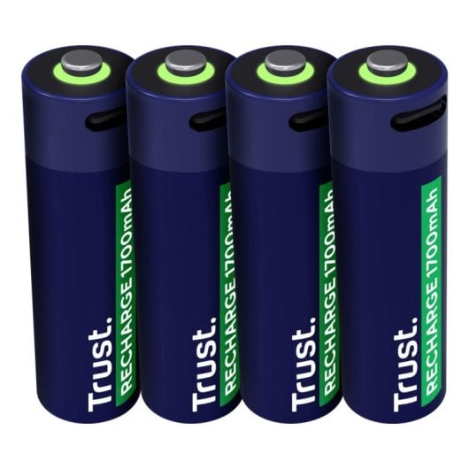 Batterien Trust 25631 AA 1700 mAh wiederaufladbar USB-C 4er Set