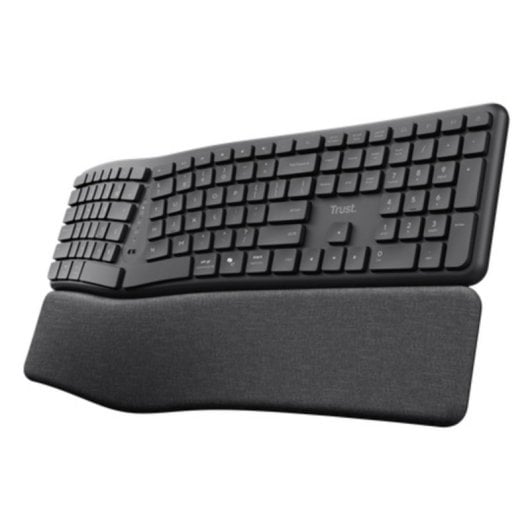 Trust Keyra Teclado de Membrana Ergonómico Sem Fios Multi-dispositivo Preto (ES)