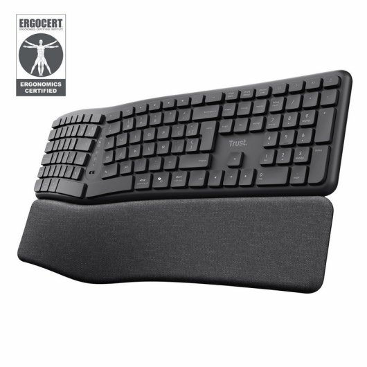 Teclado Membrana Trust Keyra Ergonomisch Deutsch Multigerät Kabellos