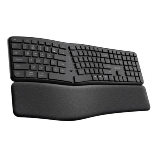 Trust Keyra Teclado de Membrana Ergonómico Sem Fios Multi-dispositivo Preto (ES)