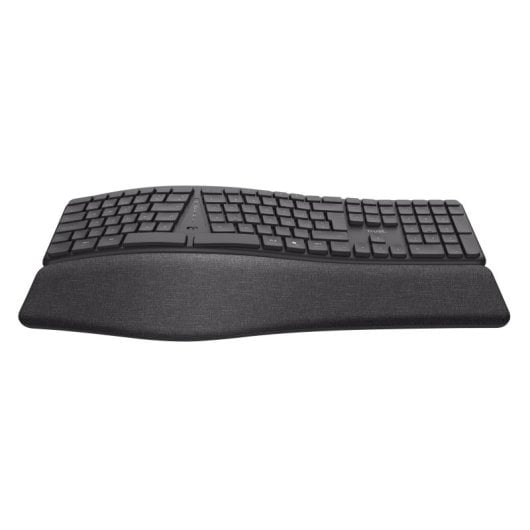Teclado de membrana Trust Keyra Layout ES inalámbrico ergonómico multidispositivo negro
