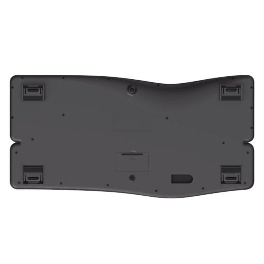 Teclado de membrana Trust Keyra Layout ES inalámbrico ergonómico multidispositivo negro