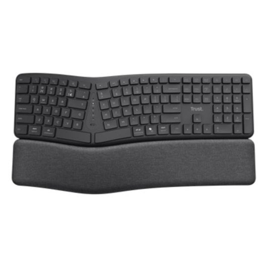 Trust Keyra Teclado de Membrana Ergonómico Sem Fios Multi-dispositivo Preto (ES)