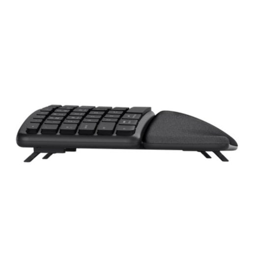 Trust Keyra Teclado de Membrana Ergonómico Sem Fios Multi-dispositivo Preto (ES)