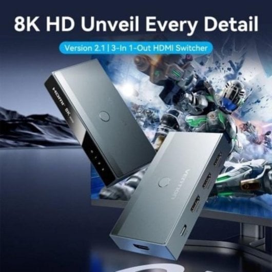 Switch Conmutador Vention AKRH0 HDMI 2.1 8K 3-in-1 Grau Switch Conmutador Vention AKRH0 HDMI 2.1 8K 3-in-1 Grau