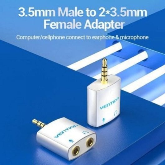 Adaptateur Vention BDBW0 3,5 mm mâle à 2x 3,5 mm femelle Aluminimum Argent