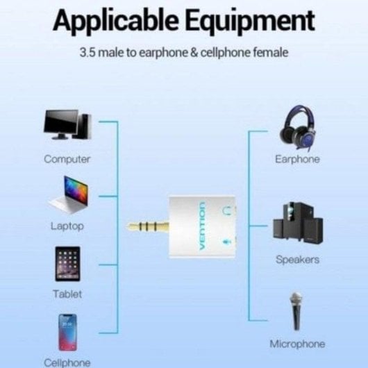 Divisor de Áudio Vention BDBW0 Jack 3.5 Macho para 2x Fêmea Alumínio Dourado