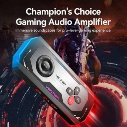 Tarjeta de Sonido Gaming Vention CVAB0 USB-C Amplificador 7.1 RGB, 192kHz 24bit, 3 Puertos Jack