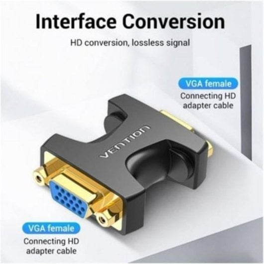 Adaptador VGA Vention DDGB0 Hembra a Hembra 1080P Chapado en Oro Antioxidante