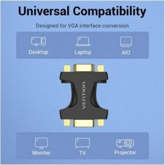 Adaptador VGA Vention DDGB0 Hembra a Hembra 1080P Chapado en Oro Antioxidante