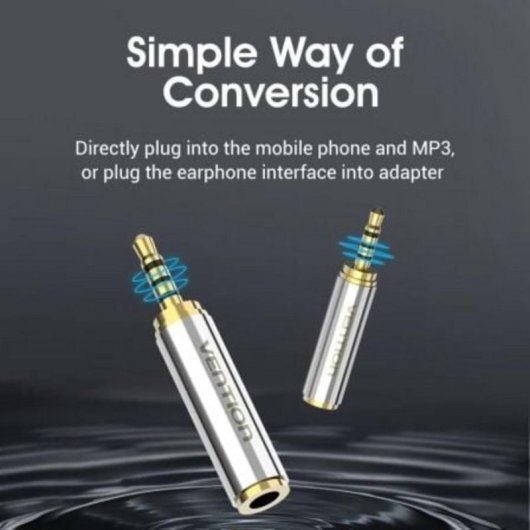 Adapter Vention VAB-S02 2,5 mm Stecker auf 3,5 mm Buchse vergoldet silber