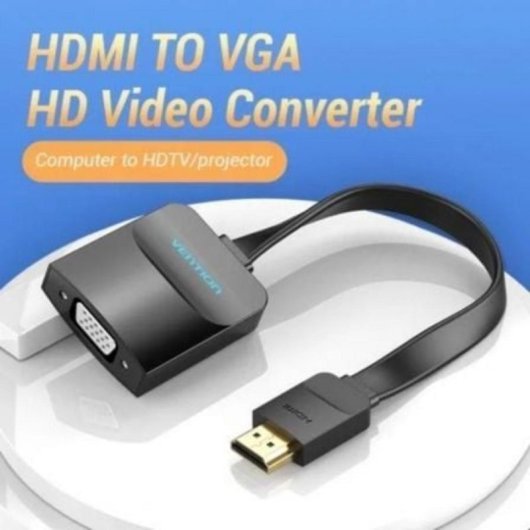 Cable conversor Vention 74345 HDMI macho VGA hembra jack 3.5mm 1080p 0,15m negro