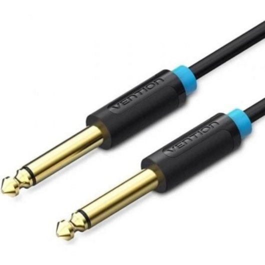 Cable Mono Vention BAABG Jack 6.5 Macho/Macho 1.5m Chapado en Oro Negro