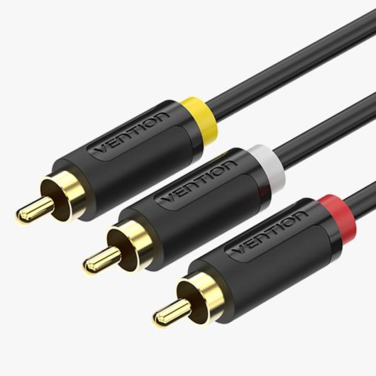 Cable RCA Vention BCABH 3xRCA Macho a 3xRCA Macho 2m Negro