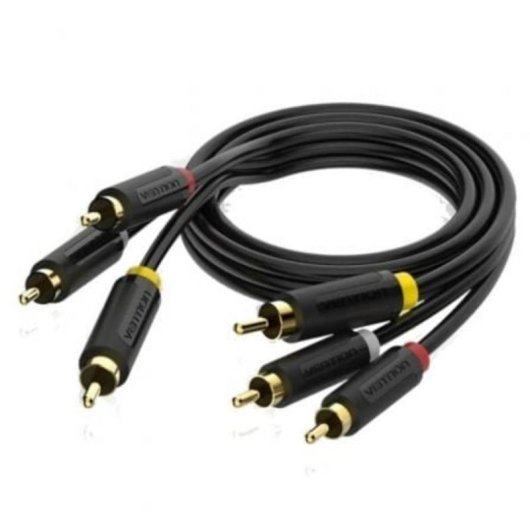 Cable RCA Vention BCABH 3xRCA Macho a 3xRCA Macho 2m Negro