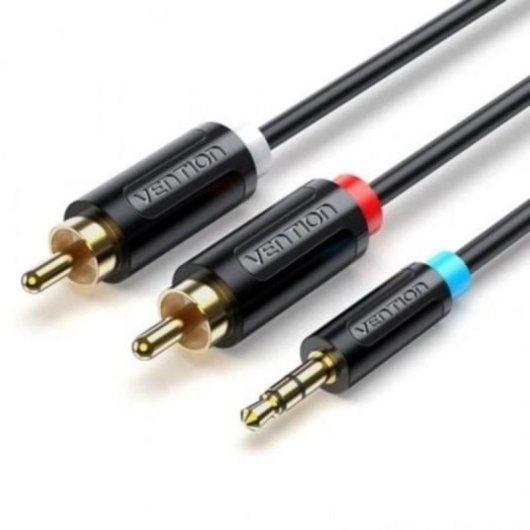Cable de audio Vention BCLBK Jack 3.5mm a 2 RCA 8m Negro
