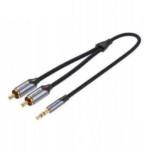 Audio-Kabel Vention BCNBH 3.5mm auf 2x RCA 2m Geflecht Grau High Fidelity