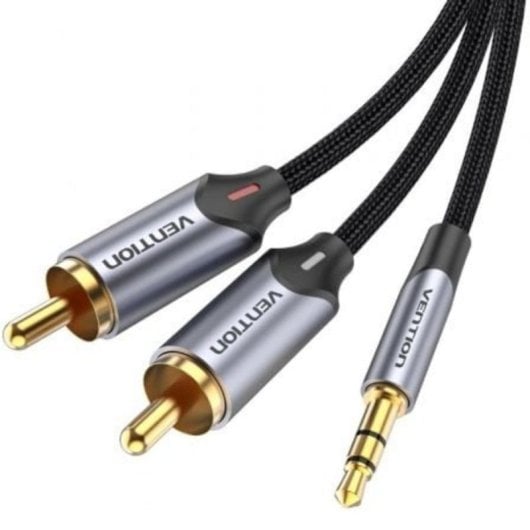 Cable de Audio Vention BCNBK 2x RCA Macho - Jack 3.5 Macho 8m Gris Audio HiFi