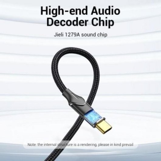 Câble Vention USB-C mâle à 2 RCA mâles/1,5m/Gris/Audio haute fidélité