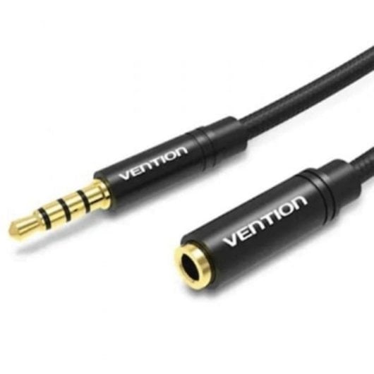 Cable de extensión estéreo Vention BHBBG 1.5m revestimiento dorado 3.5mm Negro