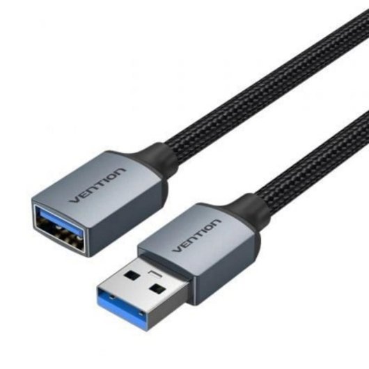 Cable alargador USB 3.0 Vention CBLHI 5Gbps 3m Negro trenzado aluminio