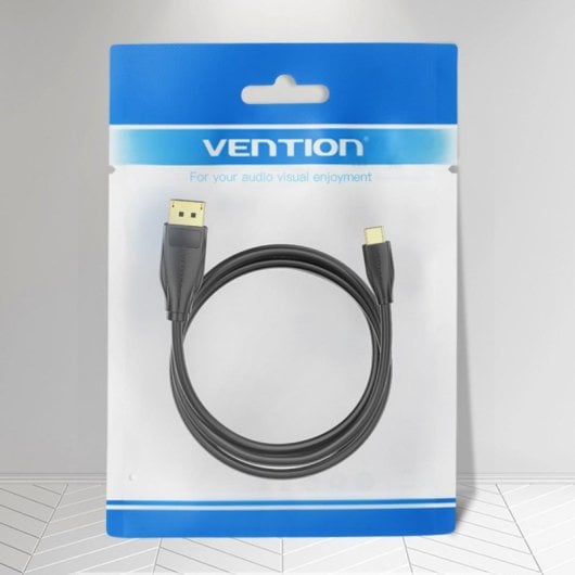 Cable Conversor Vention CGYBF USB-C a DisplayPort 1m 8K@60Hz Negro chapado en oro