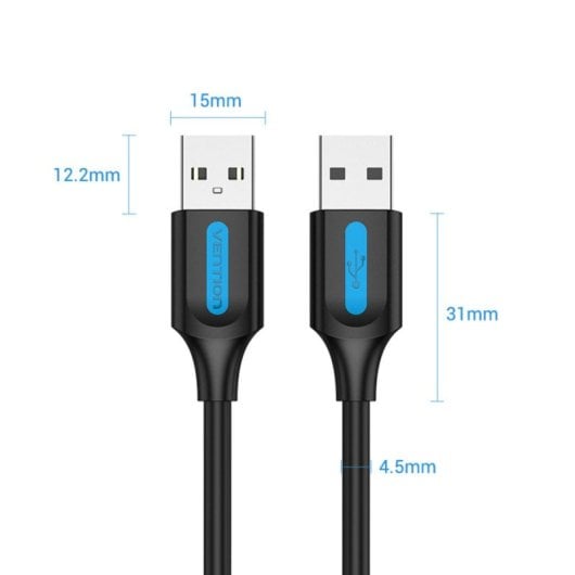 Cable USB Vention COJBC USB 2.0 USB-A macho a USB-A macho 0.25m 480Mbps Negro