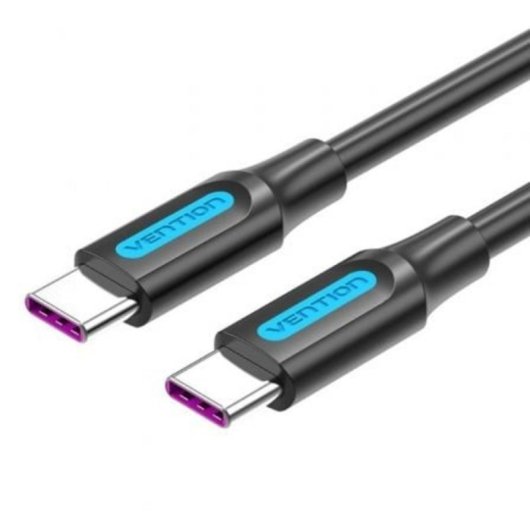 Cable USB 2.0 Vention COTBF USB-C a USB-C 5A 1m Negro 100W 480Mbps
